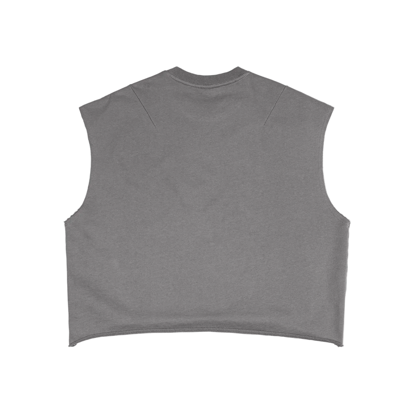 Gray sleeveless top on a white background