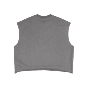 Gray sleeveless top on a white background