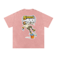 Pink t-shirt with '5 Minute Mud' graphic on the back