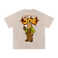 Beige t-shirt with 'Cup of Joe' graphic on a white background