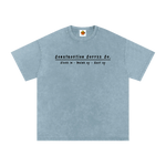 Light blue t-shirt with text on a white background
