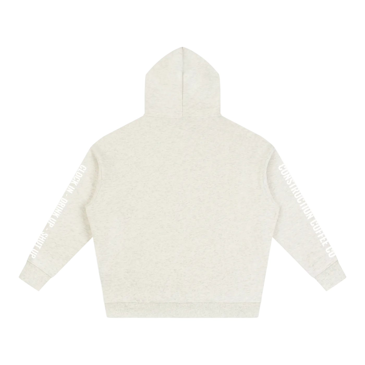 White cropped hoodie with fringe details on a white background