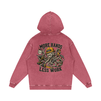 Pink hoodie with graphic design on the back on a white background