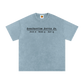Light blue t-shirt with text on a white background