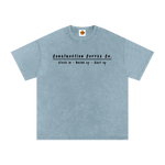 Light blue t-shirt with text on a white background