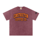 Maroon t-shirt with 'Construction Coffee Co.' text on a white background